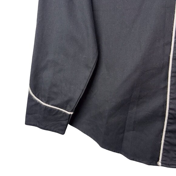 Roper Shirt Mens Large Black Horseshoe Western Embroidered Pearl Snap Rodeo - Picture 7 of 8